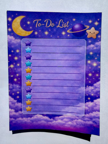 Celestial To-Do List Notepad | Moon & Stars Planner Pad