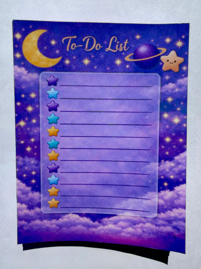 Celestial To-Do List Notepad | Moon & Stars Planner Pad