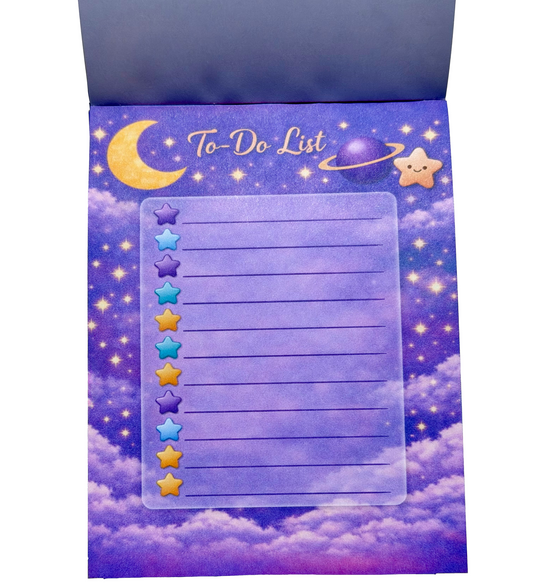 Celestial To-Do List Notepad | Moon & Stars Planner Pad