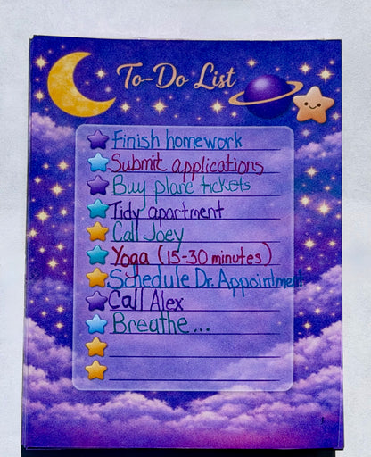 Celestial To-Do List Notepad | Moon & Stars Planner Pad