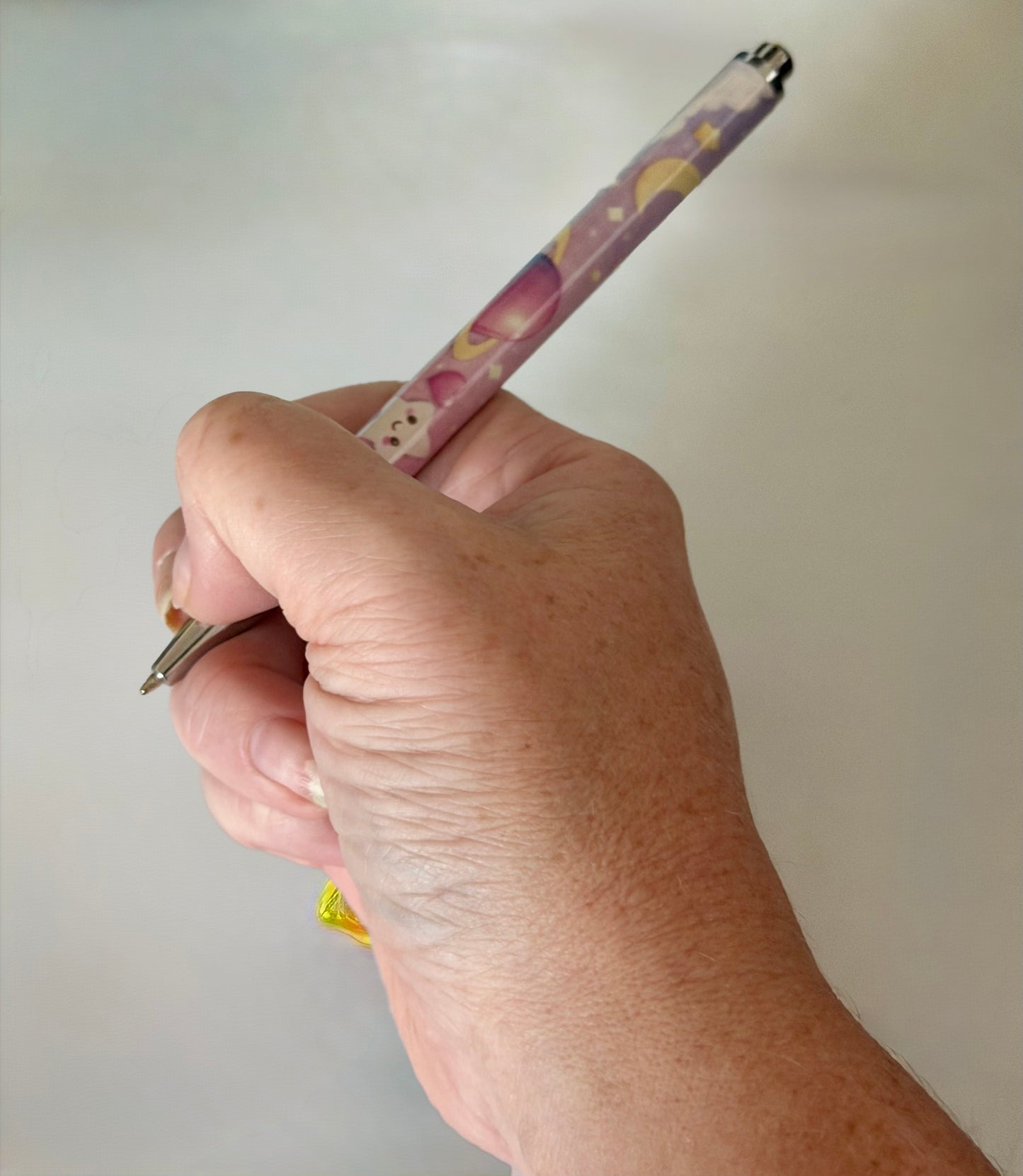 Moon & Stars Celestial Pen – Purple Space Theme | Cute Kawaii Stationery | Smooth Writing Ballpoint Pen