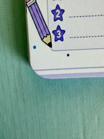 Starburst Days To-Do List Notepad – Handmade Celestial Pastel | 10 Tasks + Priorities + Notes