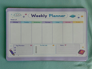 Starburst Days Weekly Planner – Handmade Celestial Pastel | Mon–Sun Layout with Priorities & NotesStarburst Days Weekly Planner – Handmade Celestial Pastel | Mon–Sun Layout with Priorities & Notes
