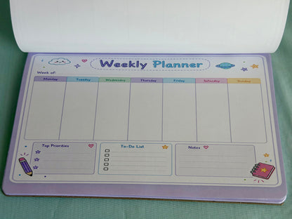 Starburst Days Weekly Planner – Handmade Celestial Pastel | Mon–Sun Layout with Priorities & NotesStarburst Days Weekly Planner – Handmade Celestial Pastel | Mon–Sun Layout with Priorities & Notes