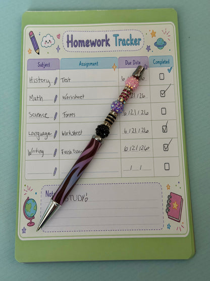 Starburst Days Homework Tracker – Handmade Celestial Pastel | Student Assignment Organizer