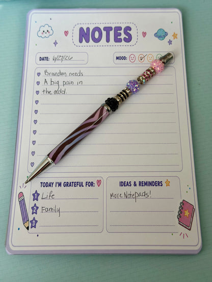 Starburst Days Notes & Journaling Pad – Handmade Celestial Pastel | Mood Tracker + Gratitude + Notes
