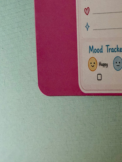 Starburst Days Daily Planner – Handmade Celestial Pastel | Schedule, Mood Tracker & Affirmations