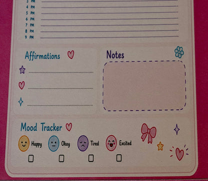 Starburst Days Daily Planner – Handmade Celestial Pastel | Schedule, Mood Tracker & Affirmations