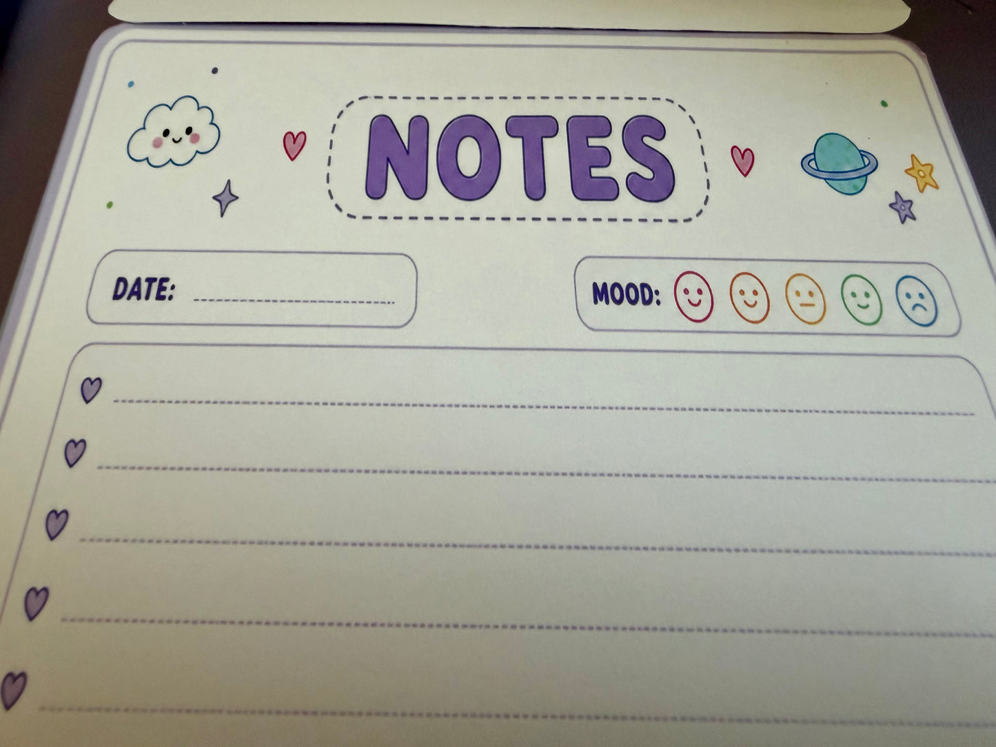 Starburst Days Notes & Journaling Pad – Handmade Celestial Pastel | Mood Tracker + Gratitude + Notes