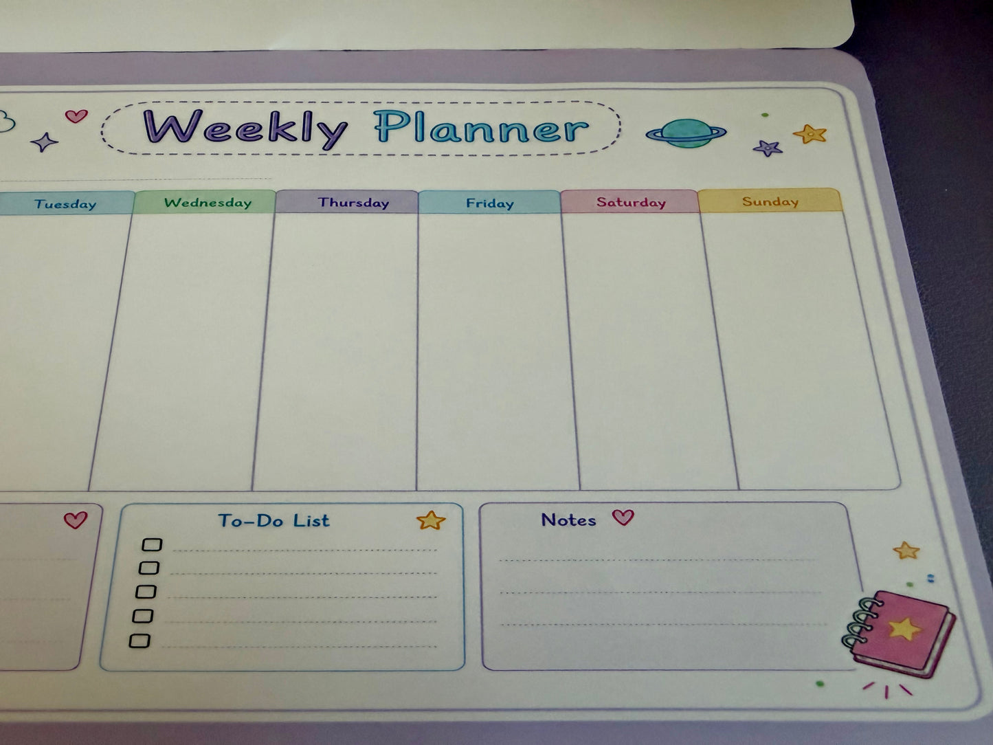 Starburst Days Weekly Planner – Handmade Celestial Pastel | Mon–Sun Layout with Priorities & NotesStarburst Days Weekly Planner – Handmade Celestial Pastel | Mon–Sun Layout with Priorities & Notes