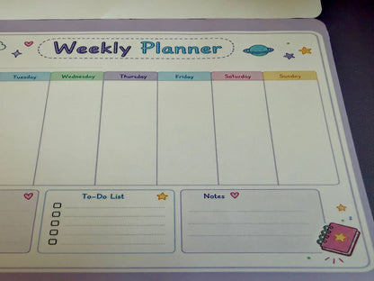 Starburst Days Weekly Planner – Handmade Celestial Pastel | Mon–Sun Layout with Priorities & NotesStarburst Days Weekly Planner – Handmade Celestial Pastel | Mon–Sun Layout with Priorities & Notes