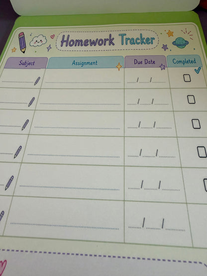 Starburst Days Homework Tracker – Handmade Celestial Pastel | Student Assignment Organizer