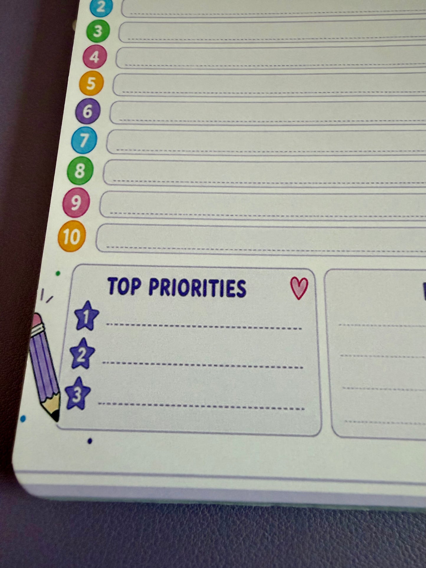 Starburst Days To-Do List Notepad – Handmade Celestial Pastel | 10 Tasks + Priorities + Notes