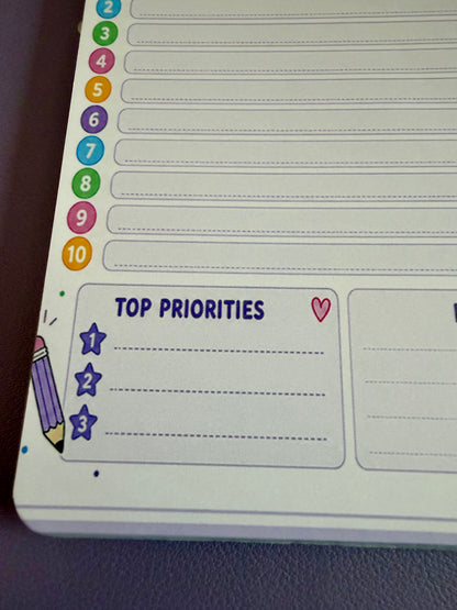 Starburst Days To-Do List Notepad – Handmade Celestial Pastel | 10 Tasks + Priorities + Notes