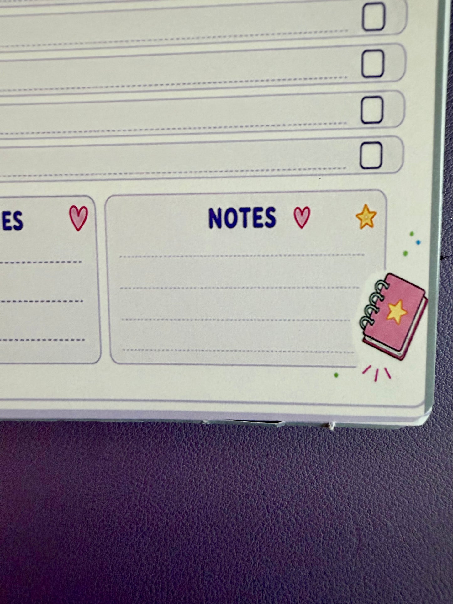 Starburst Days To-Do List Notepad – Handmade Celestial Pastel | 10 Tasks + Priorities + Notes