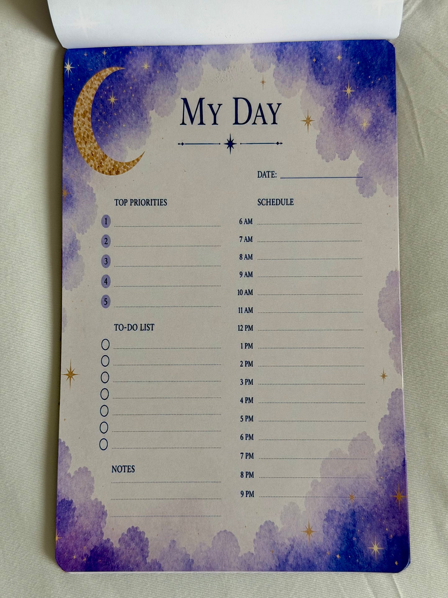 Luna Bloom My Day Planner Notepad