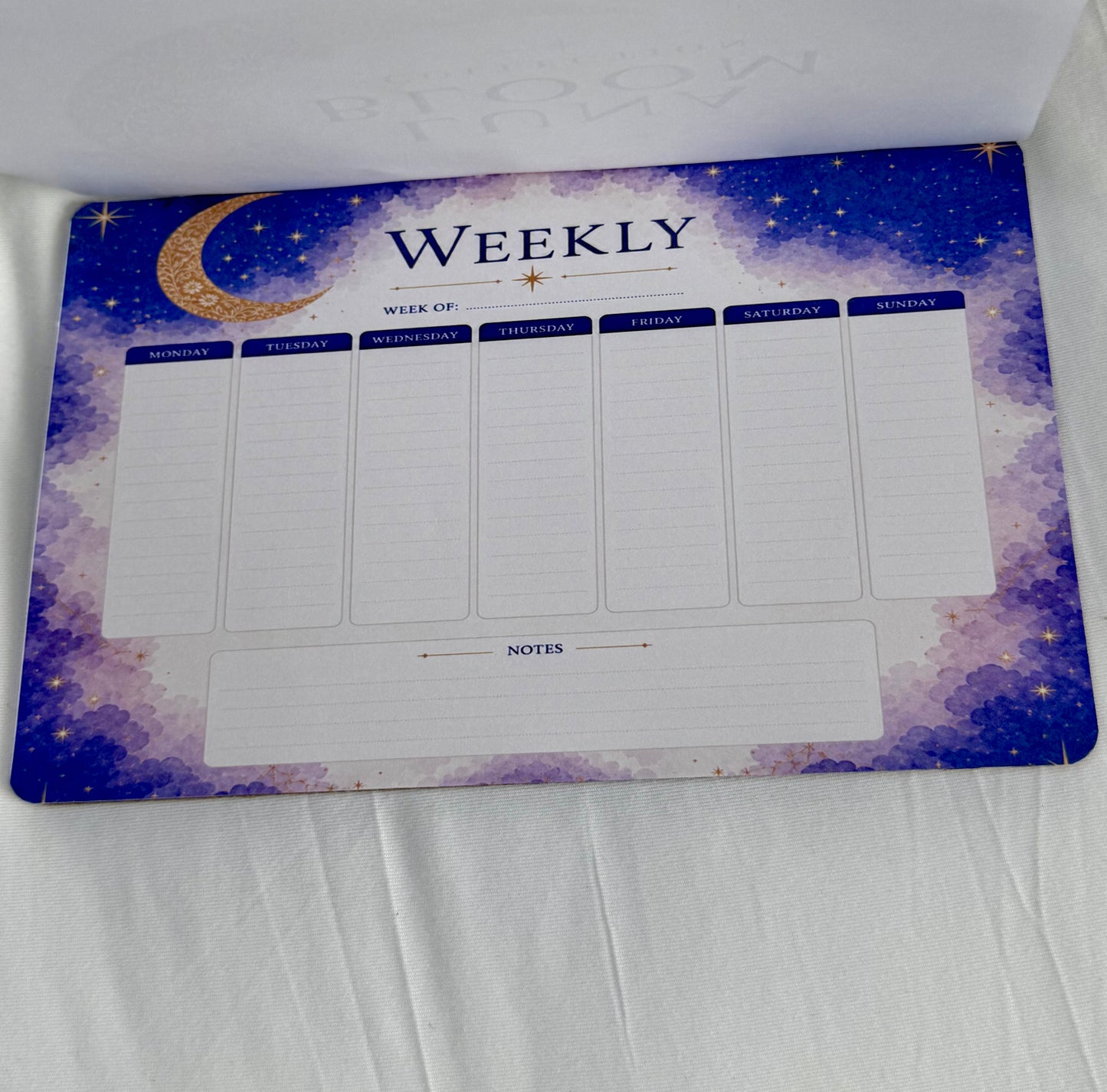 Luna Bloom Weekly Planner Notepad