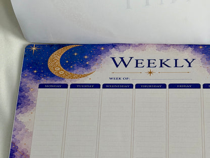 Luna Bloom Weekly Planner Notepad