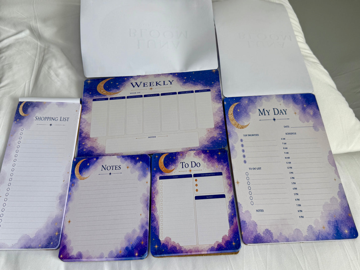 Luna Bloom Shopping List Notepad