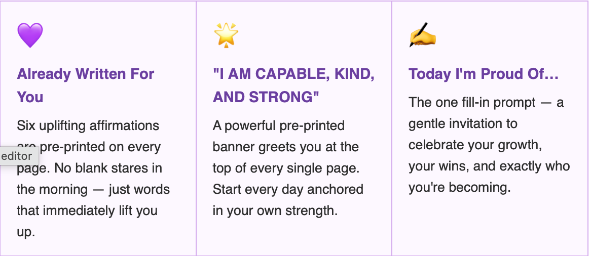 Starburst Days Affirmations Pad – Handmade Celestial Pastel | Pre-Printed Positive Affirmations