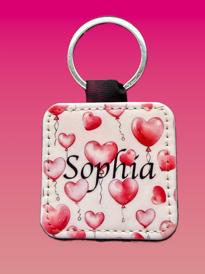 Customized Square Leather Keychain