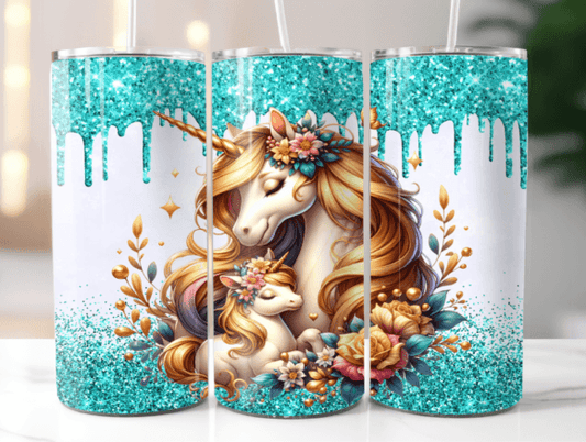 Glittered Unicorns 20oz Tumbler