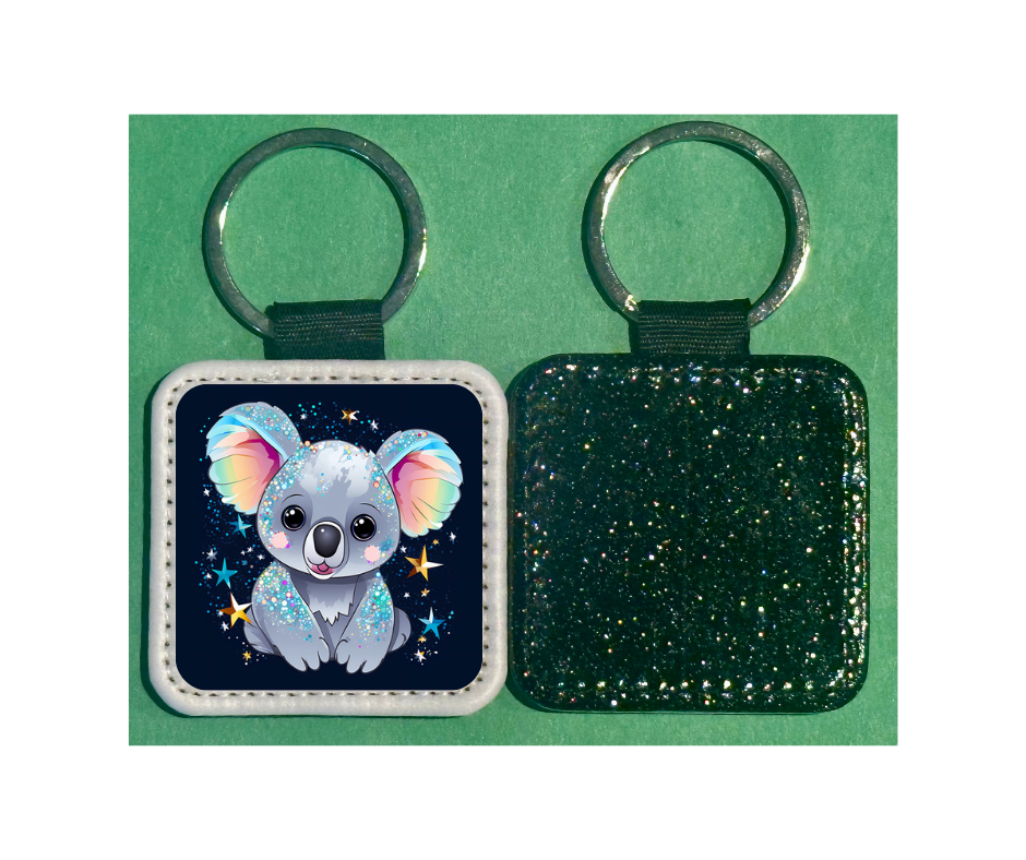 Square Leather Keychain