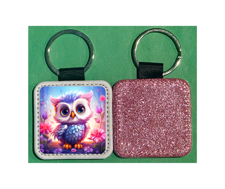 Square Leather Keychain