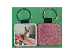 Customized Square Leather Keychain