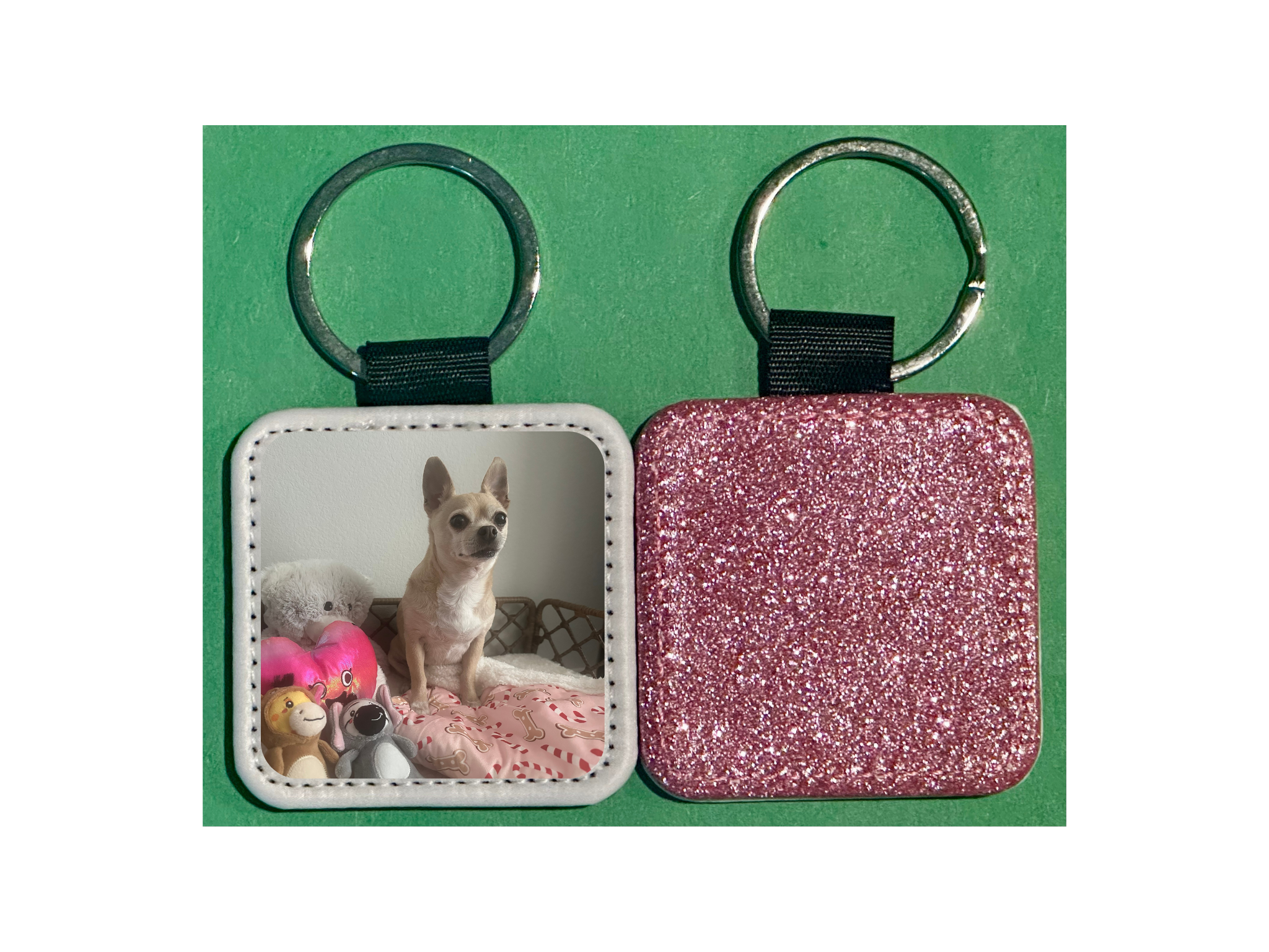 Customized Square Leather Keychain