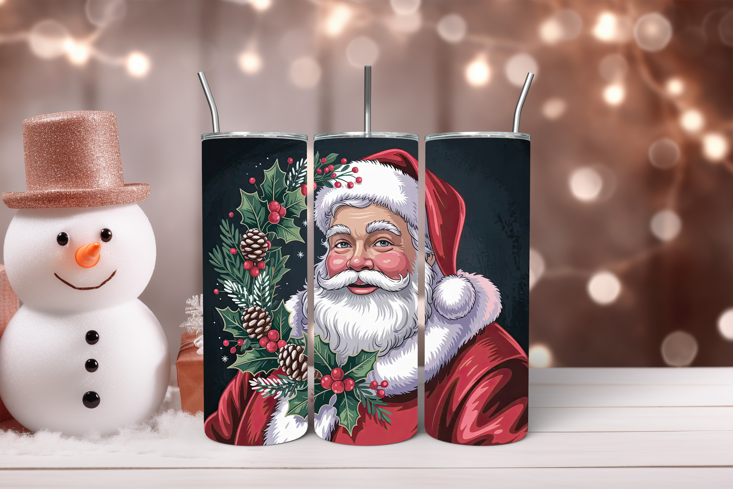 Holly Jolly Santa 20oz Tumbler