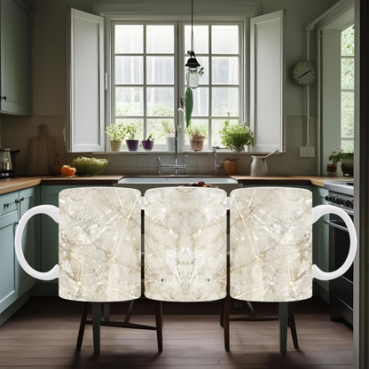 White Marble Mug with Gold Veins